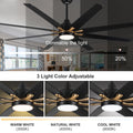 72 In Modern Integrated Led Lighting With Remote Control Antique Black Plywood