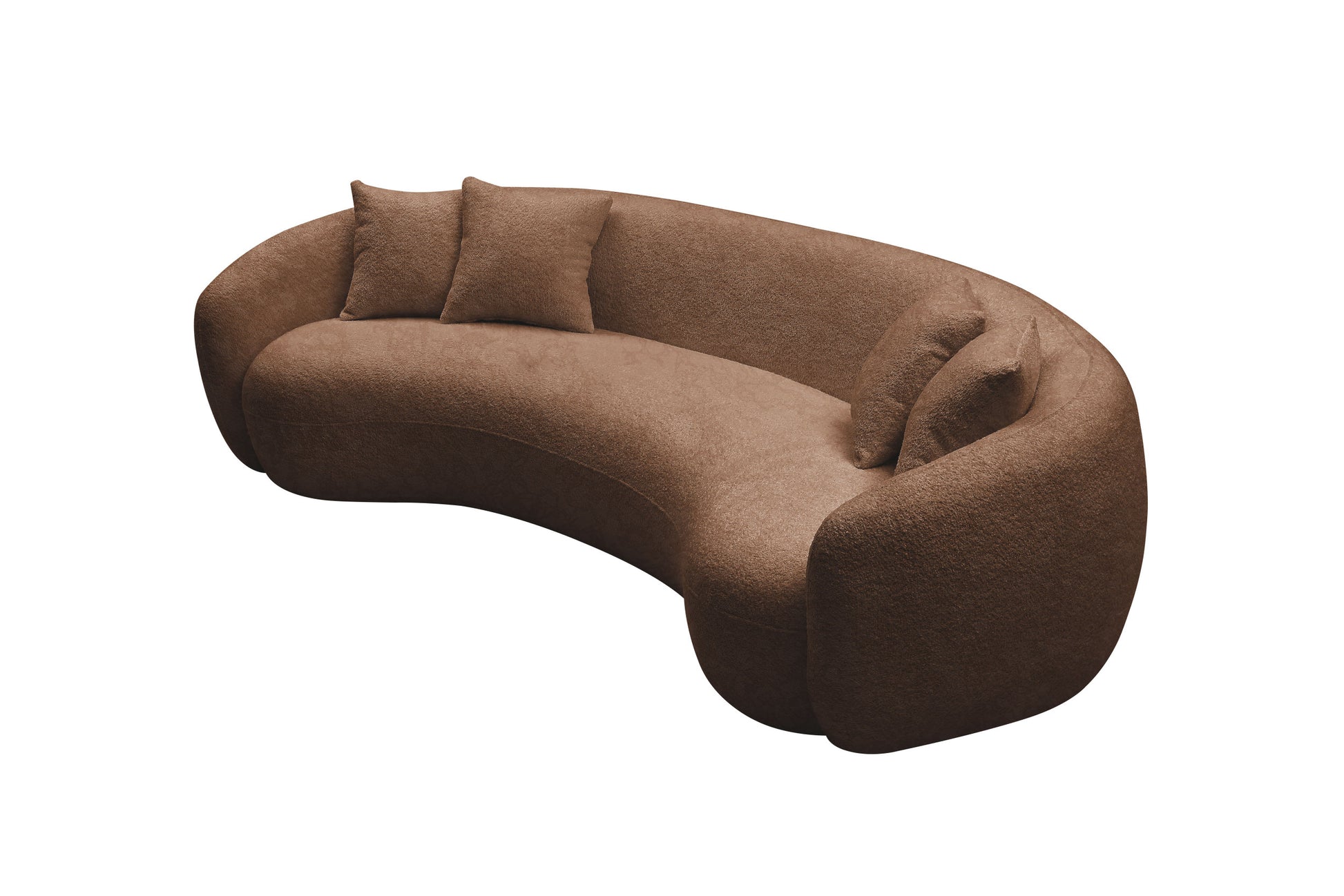 102'' 5 Seater Boucle Sofa Modern Sectional Half Moon Leisure Couch Curved Sofa Teddy Fleece Brown Brown Boucle 5 Seat