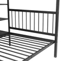 Full Over Twin Metal Bunk Bed With Built In Desk, Shelves And Ladder, Black Full Black Metal & Wood