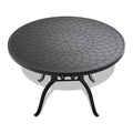 Cushions In Random Colors 7 Piece Set Of Cast Aluminum Patio Furniture With Cushions Yes Dining Set Black Seats 6 Rust Resistant Frame Water Resistant Cushion Garden & Outdoor Complete Patio Sets Aluminium