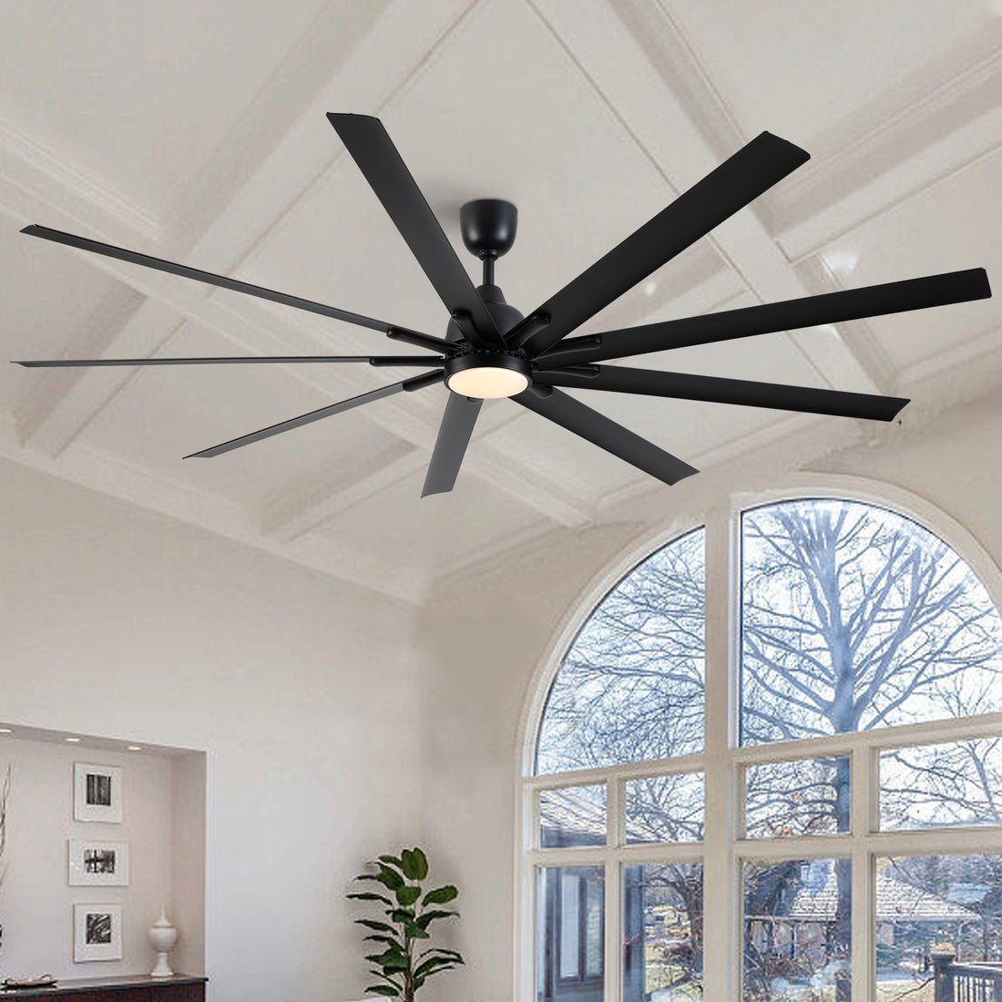 84 In Super Large Black Ceiling Fan with Remote