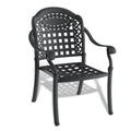 Cushions In Random Colors 9 Piece Set Of Cast Aluminum Patio Furniture With Cushions Yes Dining Set Black Seats 8 Rust Resistant Frame Water Resistant Cushion Garden & Outdoor Complete Patio Sets Aluminium