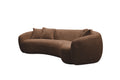 102'' 5 Seater Boucle Sofa Modern Sectional Half Moon Leisure Couch Curved Sofa Teddy Fleece Brown Brown Boucle 5 Seat