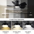 30 In Small Kid'S Ceiling Fan Lighting With Remote Control For Small Children Room Black Abs