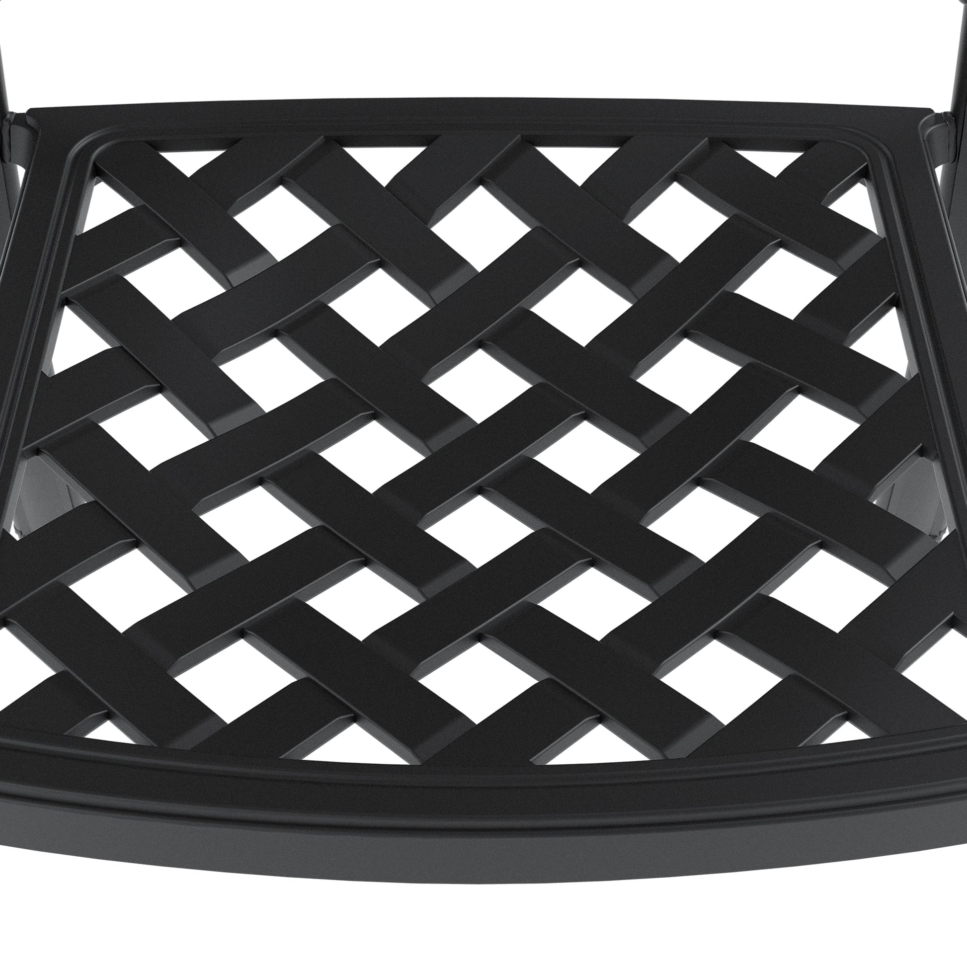Cushions In Random Colors 3 Piece Set Of Cast Aluminum Patio Furniture With Cushions Yes Dining Set Black Seats 2 Rust Resistant Frame Water Resistant Cushion Garden & Outdoor Aluminium