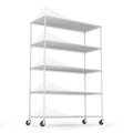 5 Tier 6000Lbs Heavy Duty Adjustable Storage Rack Metal Shelf Wire Shelving Unit With Wheels & Shelf Liners 82