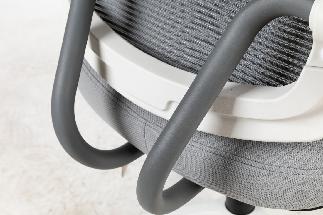 Mid task office chair with flip up arms, tilt angle black-nylon mesh