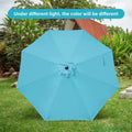 Simple Deluxe 9' Patio Umbrella Outdoor Table Market Yard Umbrella With Push Button Tilt Crank, 8 Sturdy Ribs For Garden, Deck, Backyard, Pool, Turquoise Turquoise Stainless Steel