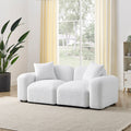 L Shape Modular Sectional Sofa, Diy Combination,Teddy Fabric,White White Teddy Foam