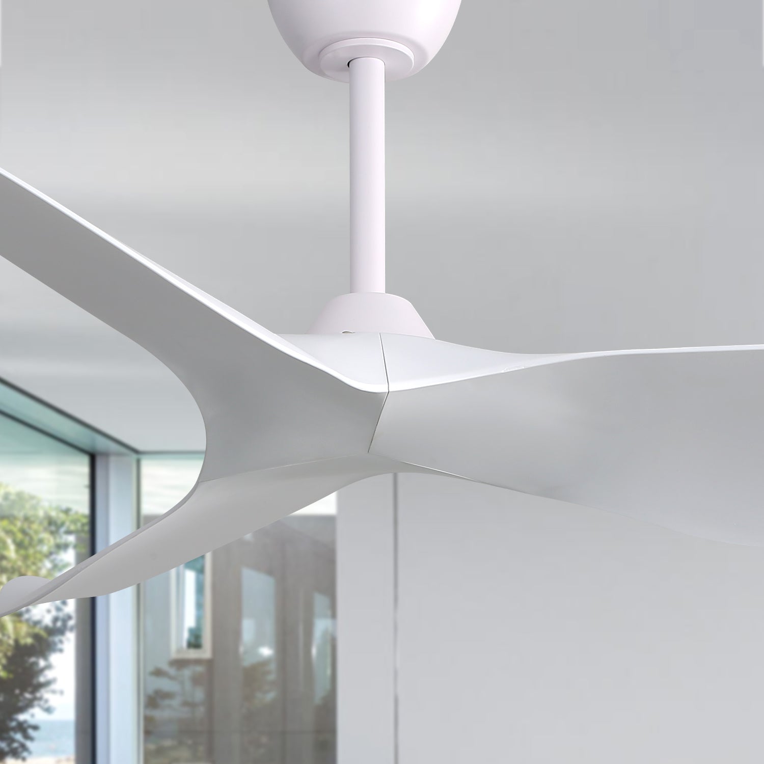 52 Inch Indoor Ceiling Fan With 6 Speed Remote 3 ABS white-abs