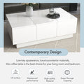 Coffee Table With 2 Large Hidden Storage Compartment, Extendable Cocktail Table With 2 Drawers, High Gloss Center Table With Sliding Top For Living Room, 39.3