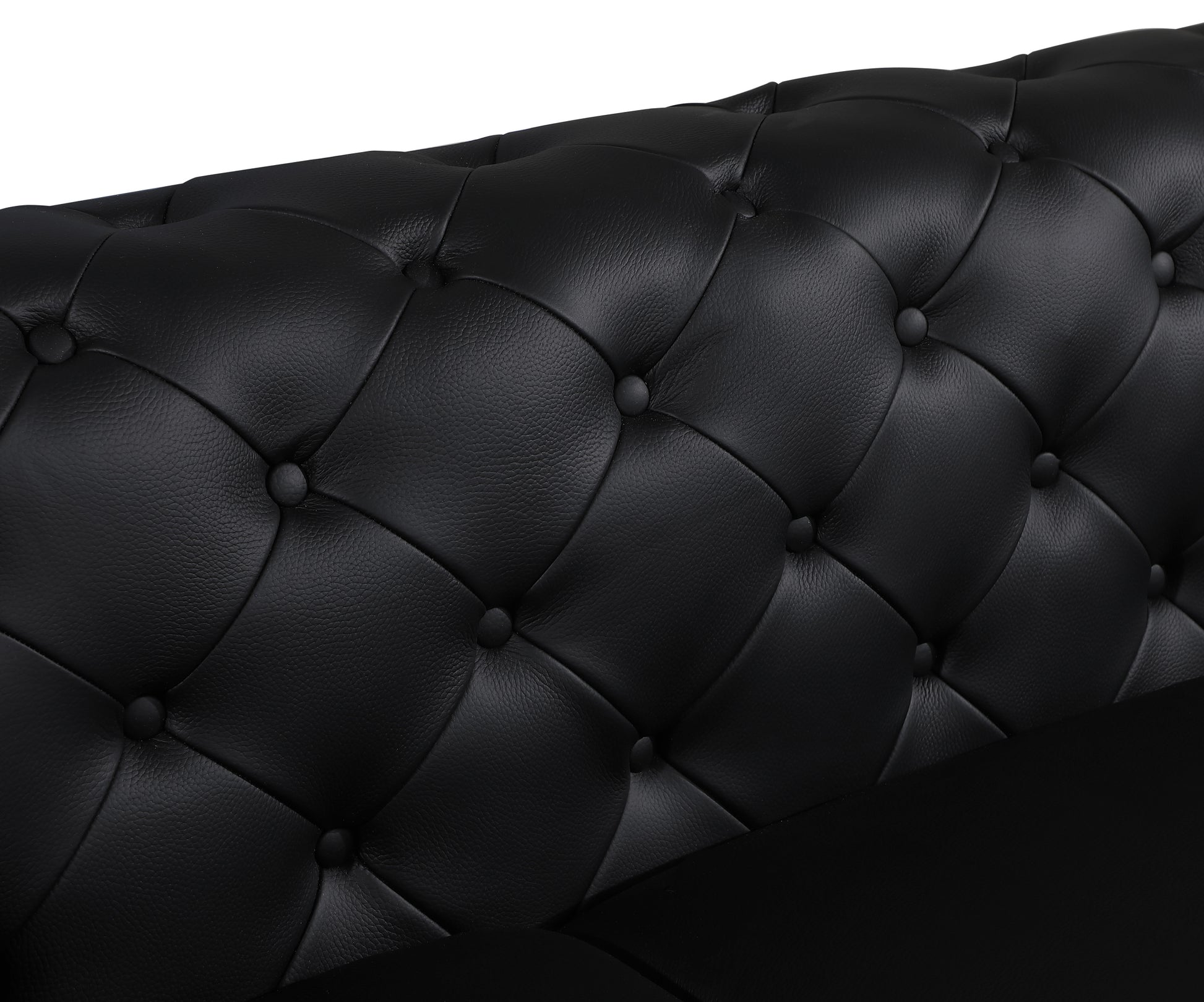 Top Grain 100% Italian Leather Loveseat Black Foam Leather