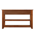 48'' Solid Pine Wood Top Console Table, Modern brown-pine