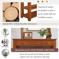 48'' Solid Pine Wood Top Console Table, Modern brown-pine