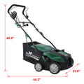 Garden Scarifier, 2 In 1 16Inch Dethatcher Scarifier,15 Amp Electric Lawn Dethatcher,Removable Collection Bag Extra Large 58Qt Green Metal