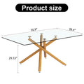 Large Modern Minimalist Rectangular Glass Dining Table transparent-glass