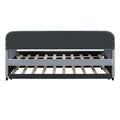 Upholstered Daybed Sofa Bed Twin Size With Trundle Bed And Wood Slat, Gray Gray Upholstered