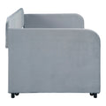 Upholstered Daybed Sofa Bed Twin Size With Trundle Bed And Wood Slat, Gray Gray Upholstered