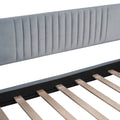 Upholstered Daybed Sofa Bed Twin Size With Trundle Bed And Wood Slat, Gray Gray Upholstered