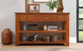 48'' Solid Pine Wood Top Console Table, Modern brown-pine
