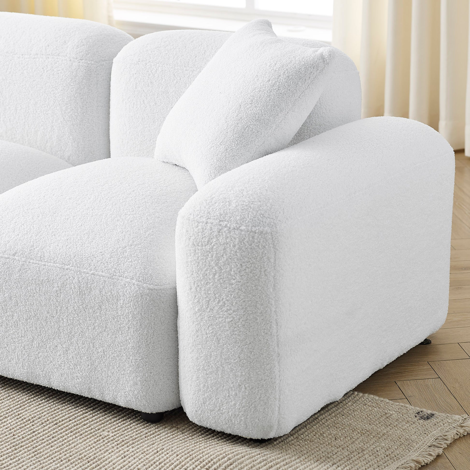 Single Chair For Modular Sofa White Foam 1 Seat