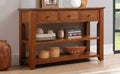 48'' Solid Pine Wood Top Console Table, Modern brown-pine