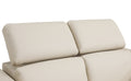 Top Grain Italian Leather Sofa With Power Recliner Beige Foam Leather