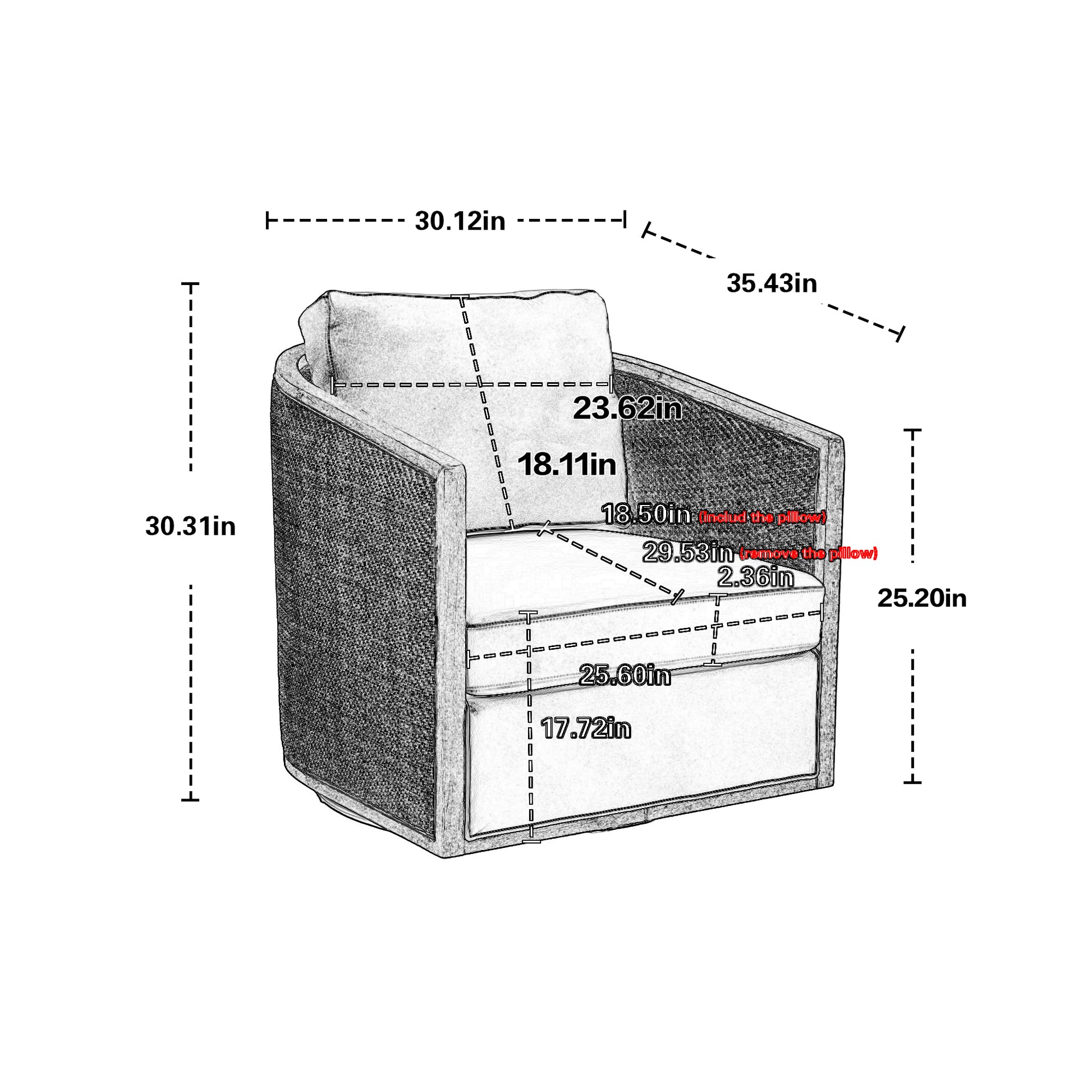 Coolmore Swivel Barrel Chair, Comfy Round Accent Sofa Chair For Living Room, 360 Degree Swivel Barrel Club Chair, Leisure Arm Chair For Nursery, Hotel, Bedroom, Office, Lounge Gray Boucle Gray Foam Boucle
