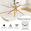 Large Modern Minimalist Rectangular Glass Dining Table For 6 8 With 0.39