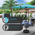 Simple Deluxe 9' Patio Umbrella Outdoor Table Market Yard Umbrella With Push Button Tilt Crank, 8 Sturdy Ribs For Garden, Deck, Backyard, Pool, Turquoise Turquoise Stainless Steel