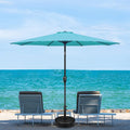 Simple Deluxe 9' Patio Umbrella Outdoor Table Market Yard Umbrella With Push Button Tilt Crank, 8 Sturdy Ribs For Garden, Deck, Backyard, Pool, Turquoise Turquoise Stainless Steel