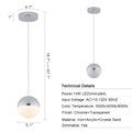 Pendant Light With Dimmable Led Set Of 3 Chrome Acrylic Iron