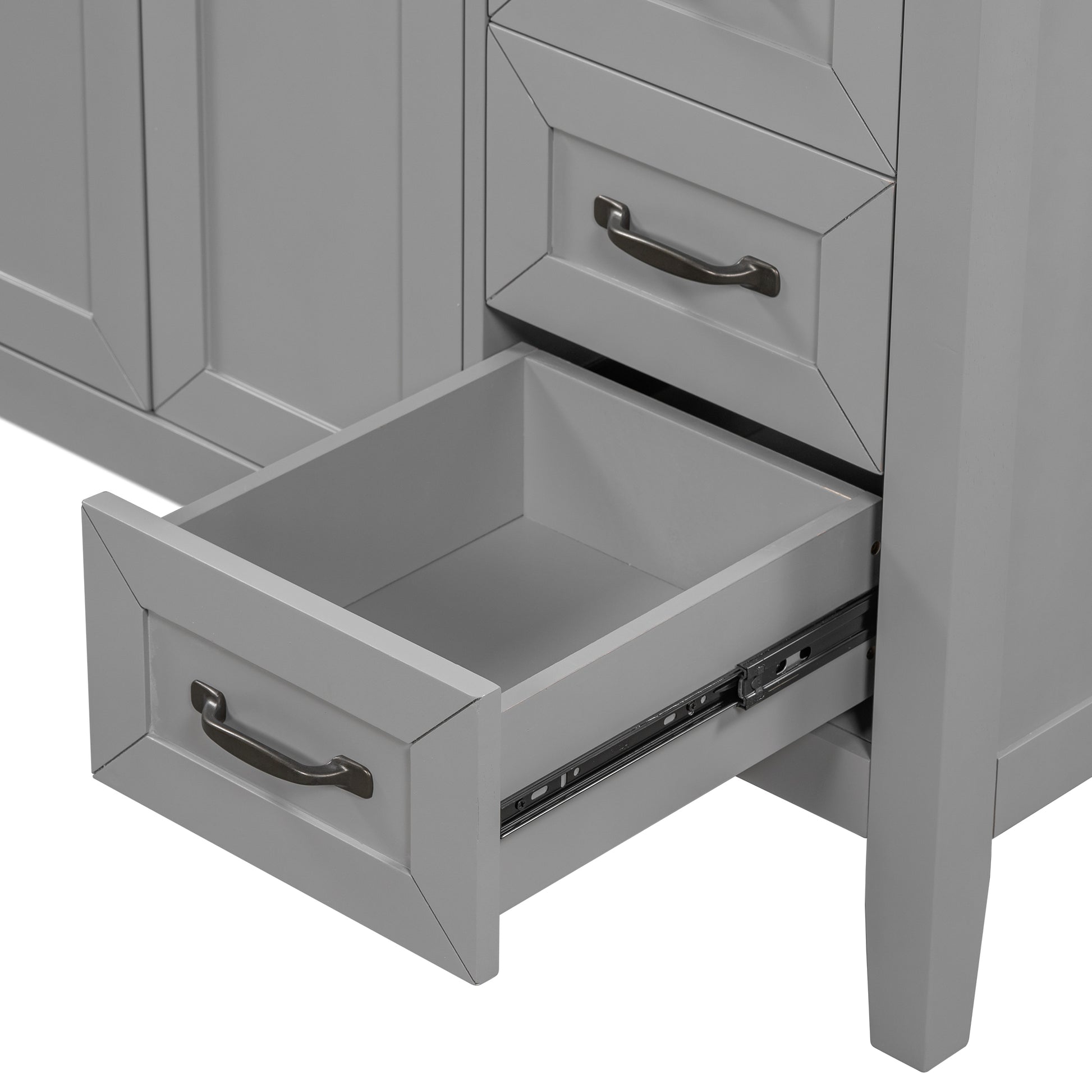 36" Bathroom Vanity With Sink Combo, Bathroom Cabinet With Drawers, Solid Frame And Mdf Board, Grey Old Sku:Jl000007Aae Grey Solid Wood Mdf