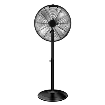 16 Inch High Velocity Stand Fan, Adjustable Heights, 75 Oscillating, Low Noise, Quality Made Fan With 3 Settings Speeds, Heavy Duty Metal For Industrial, Commercial, Residential, Color: Black Black Metal