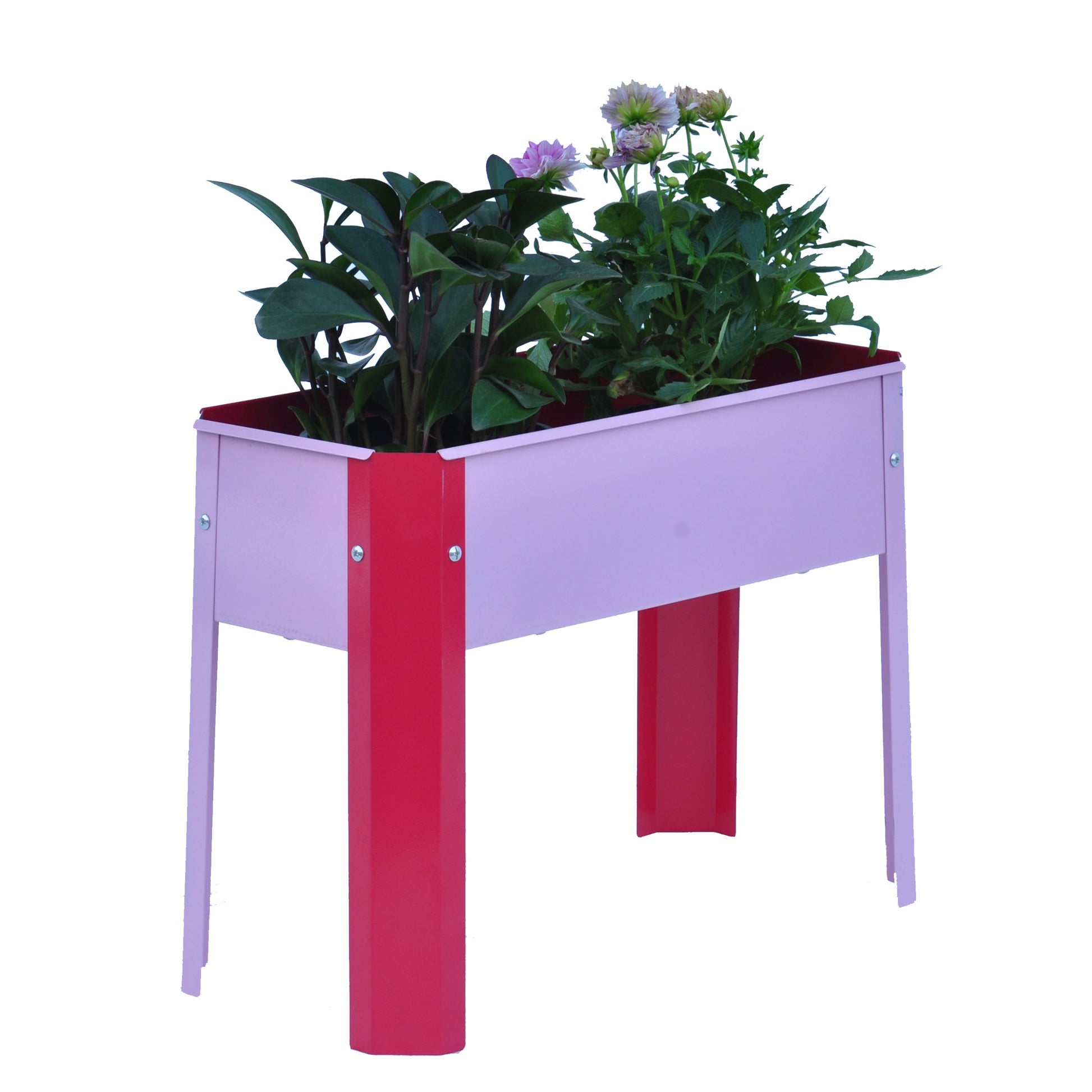 Mini Elevated Garden Bed, Metal Elevated Outdoor Flowerpot Box, Suitable For Backyard And Terrace, Large Flowerpot, Suitable For Vegetable And Flower Red Steel