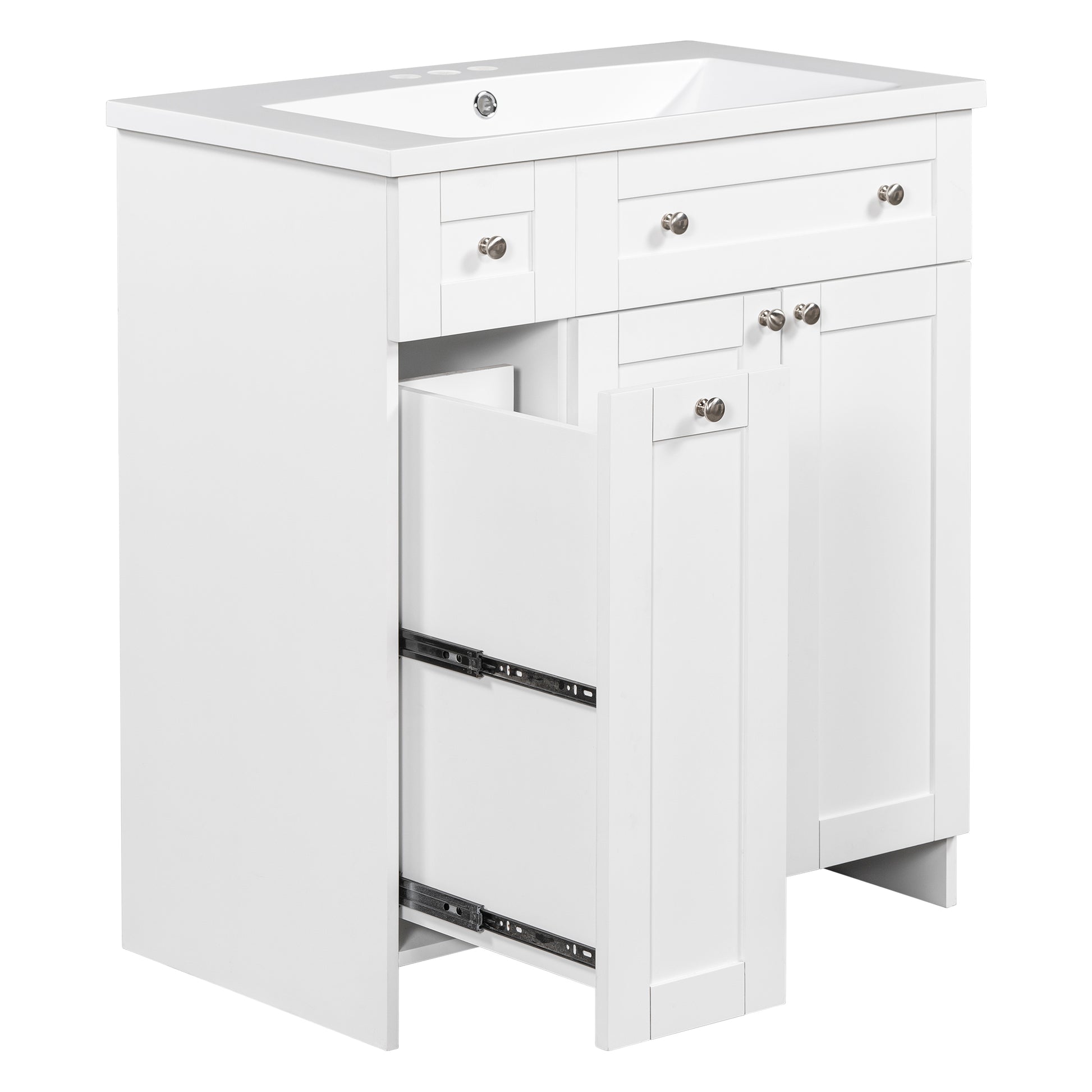 30" White Bathroom Vanity With Single Sink ,Combo Cabinet Undermount Sink,Bathroom Storage Cabinet Vanities White Mdf