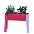 Mini Elevated Garden Bed, Metal Elevated Outdoor Flowerpot Box, Suitable For Backyard And Terrace, Large Flowerpot, Suitable For Vegetable And Flower Red Steel