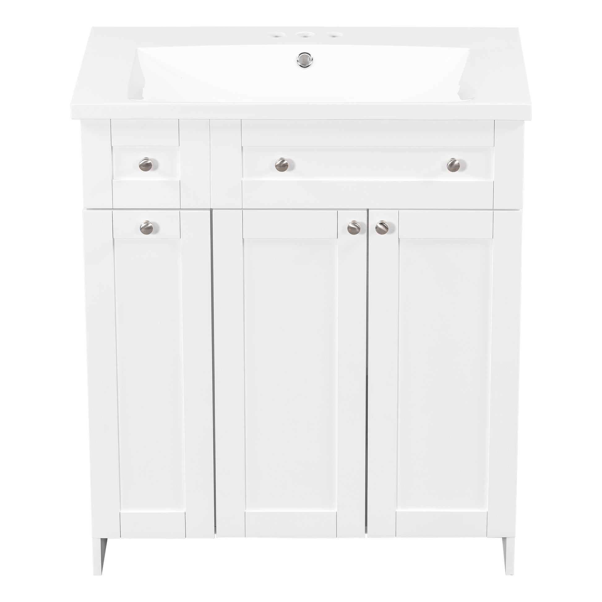 30" White Bathroom Vanity With Single Sink ,Combo Cabinet Undermount Sink,Bathroom Storage Cabinet Vanities White Mdf