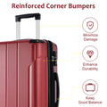 Hardshell Luggage, Lightweight Durable Abs Suitcases With Double Wheels Tsa Lock 20'' Single Luggage Red Abs