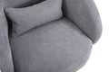 Swivel Accent Chair Armchair, Round Barrel Chair In Fabric For Living Room Bedroom Light Grey Light Gray Foam Linen