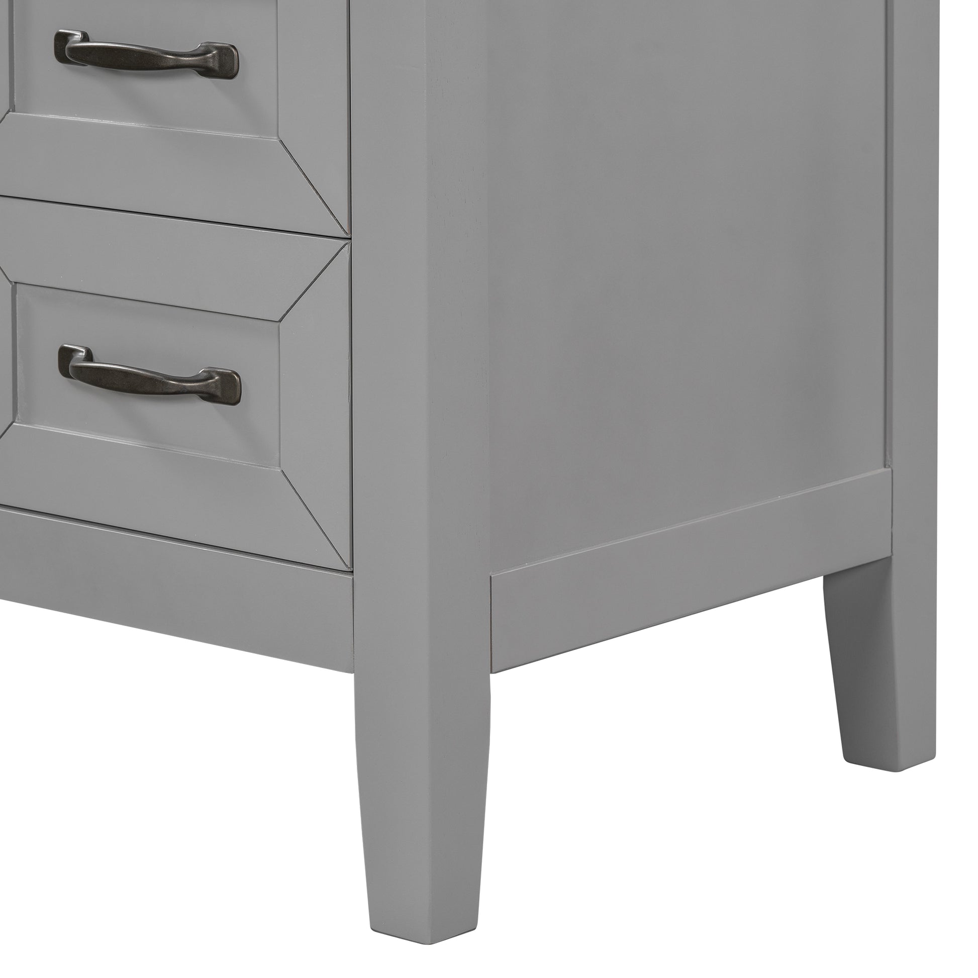 36" Bathroom Vanity Without Sink, Cabinet Base Only, Bathroom Cabinet With Drawers, Solid Frame And Mdf Board, Grey Grey Solid Wood Mdf