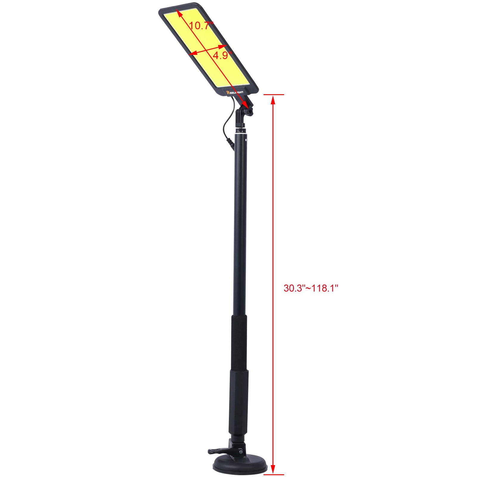 Led Camping Light, 12V 10000 Lumen Super Bright Portable Outdoor Lights With Telescoping Pole Suction Cup Magnetic Base, Flood Lamp For Outdoors Camp