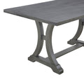 6 Piece Farmhouse Dining Table Set, Rectangular Trestle Table And 4 Upholstered Chairs & Bench For Dining Room Antique Gray Antique Gray Solid Wood
