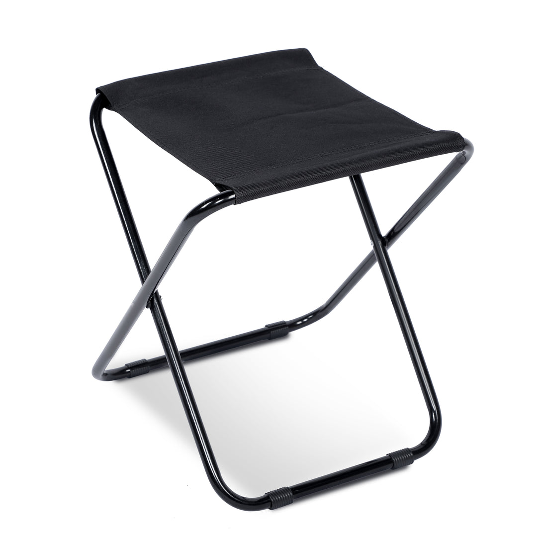 Yssoa Folding Camping Stool, Portable Collapsible Camp Stool, Folding Foot Rest For Lightweight Compact Chair, Foldable Footstool Ottoman For Outdoor Hiking Backpacking Fishing Picnic Barbecue Bbq Black Metal