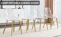 Modern Simple Transparent Dining Chair Plastic Chair Armless Crystal Chair Nordic Creative Makeup Stool Negotiation Chair Set Of 4 And Plating Metal Leg Of Goldenw115191501 ,Tw 1200 Golden Metal