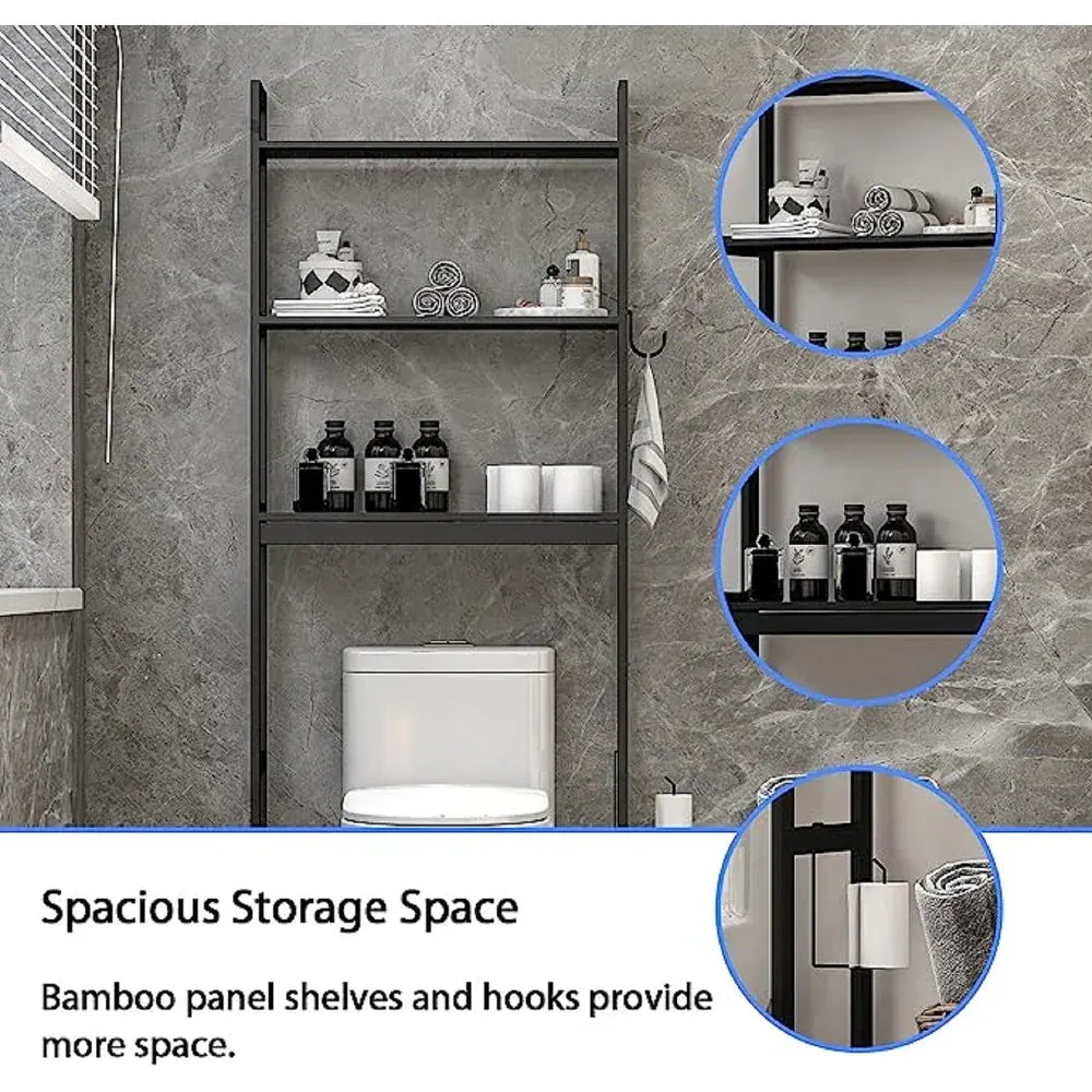 Bamboo 3 Tier Bathroom Organizer Space Saver