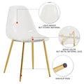 Modern Minimalist Transparent Dining Chair, Plastic Chair, Armless Crystal Chair, Nordic Creative Makeup Stool, Negotiation Chair, 6 Piece Set Of Gold Plated Metal Legs, Tw 1200 Golden Metal