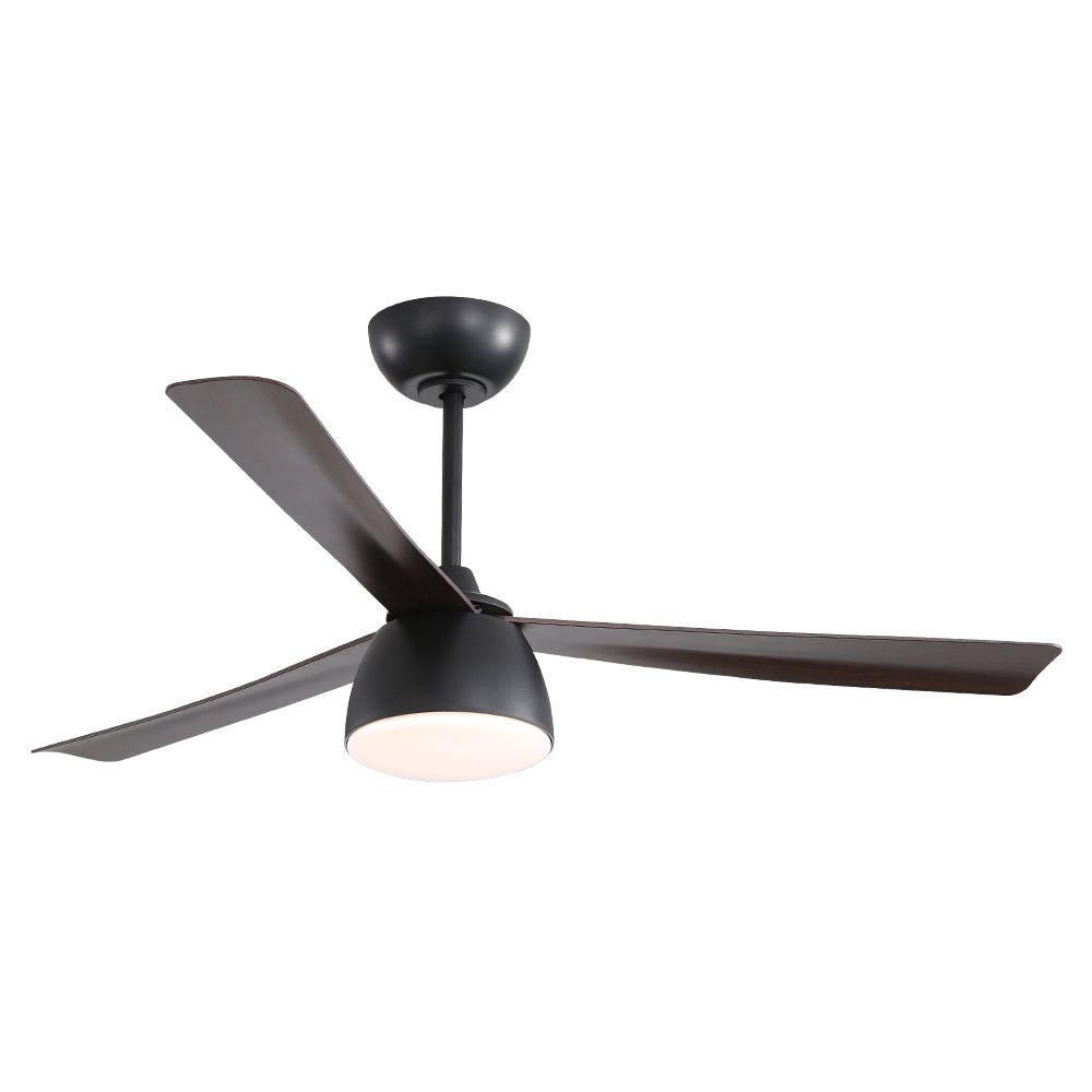 52 Inch Indoor LED Ceiling Fan With 3 Color Dimmable 6 black-abs