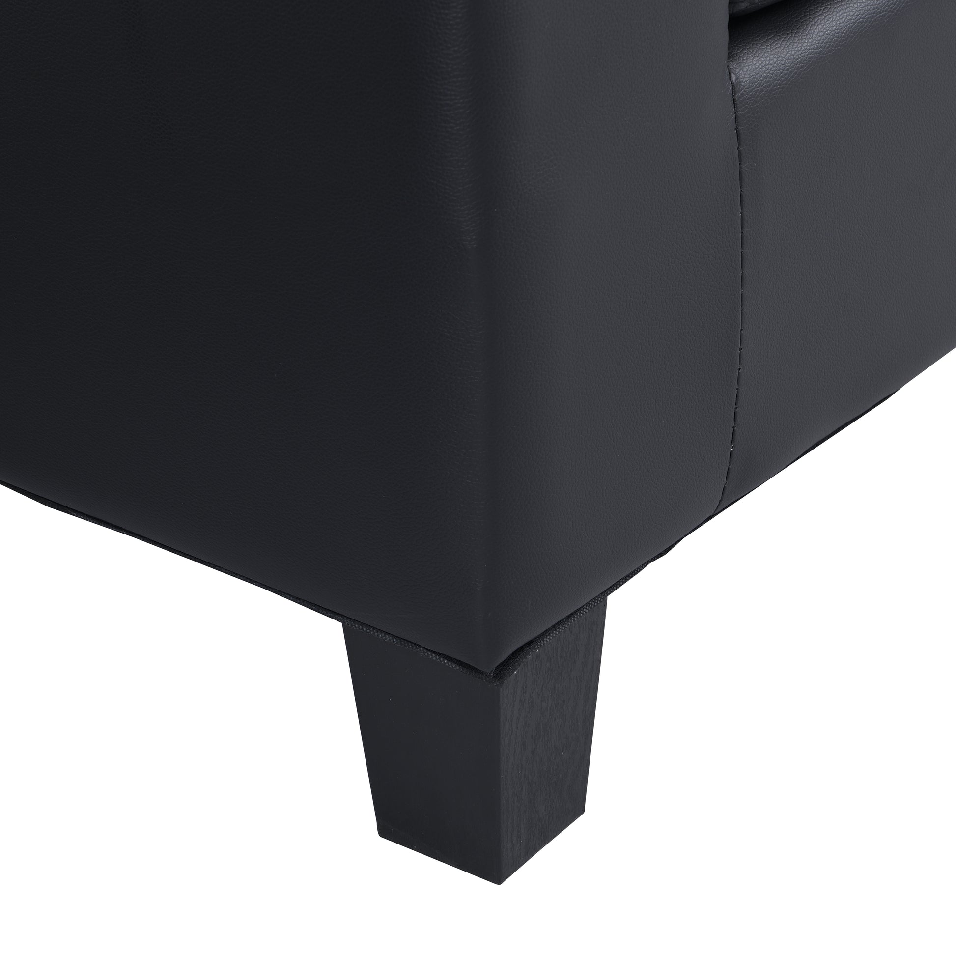 Sectional Sofa Set For Living Room With L Shape Chaise Lounge ,Cup Holder And Left Or Right Hand Chaise Modern 4 Seat Black Black Wood 4 Seat