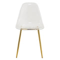 Modern Simple Transparent Dining Chair Plastic Chair Armless Crystal Chair Nordic Creative Makeup Stool Negotiation Chair Set Of 4 And Plating Metal Leg Of Goldenw115191501 ,Tw 1200 Golden Metal